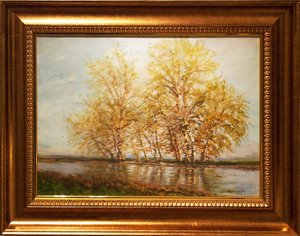 Early Spring with Frame by Laszlo Mednyanszky